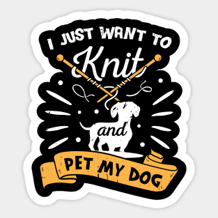 Knitting Knitter Dog Lover Gift Sticker